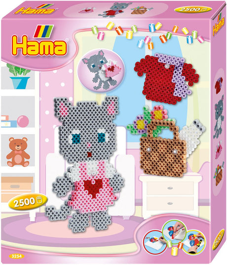 HAMA INTERNING Perles Set Gift Box - Robe Kat, 2500st.