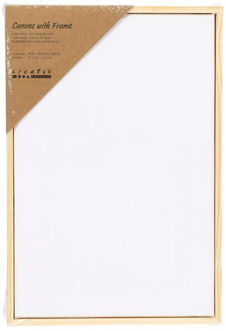 Toile tendue de l'entreprise Creativ avec cadre 280gr. 15,8x23,8cm - blanc