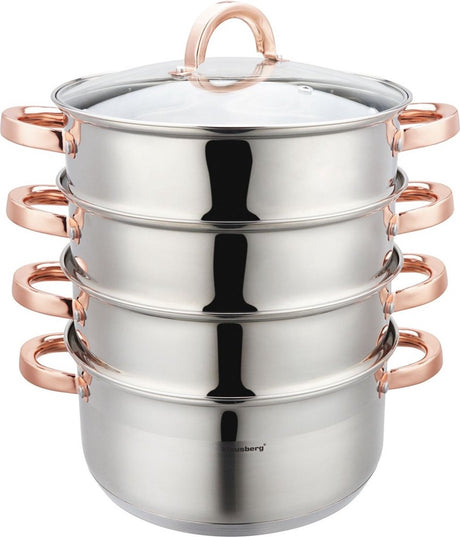 Klausberg 7736 - cuiseur vapeur - 5 pièces - 24 cm - 5 litres - inox - tous feux