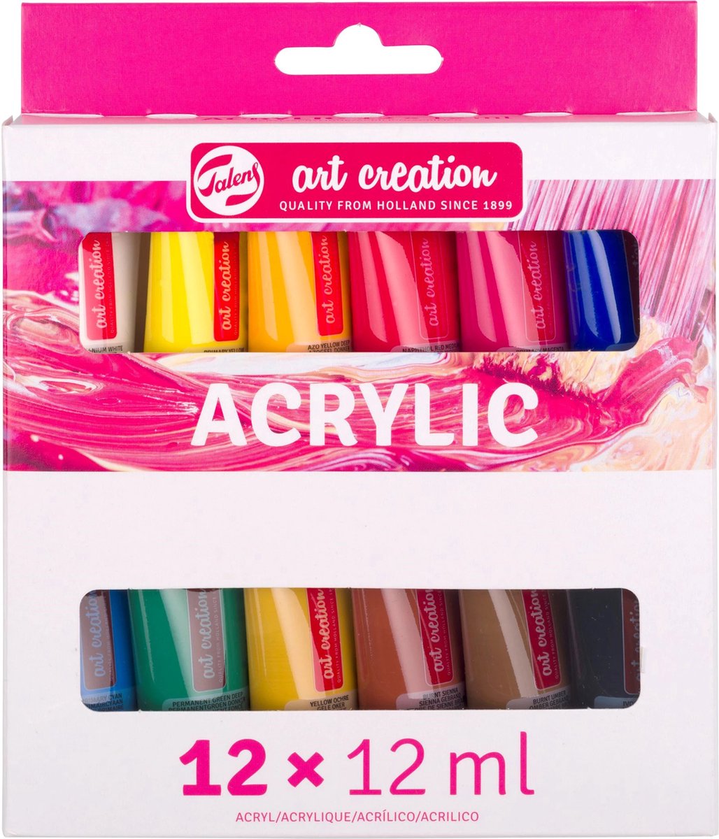 Ensemble de peinture acrylique Talens art création, 12x12ml