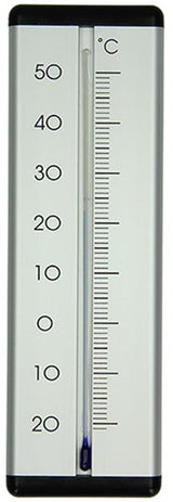 1010127 - thermometer aluminium binnen- buiten silver 20cm | 2 stuks