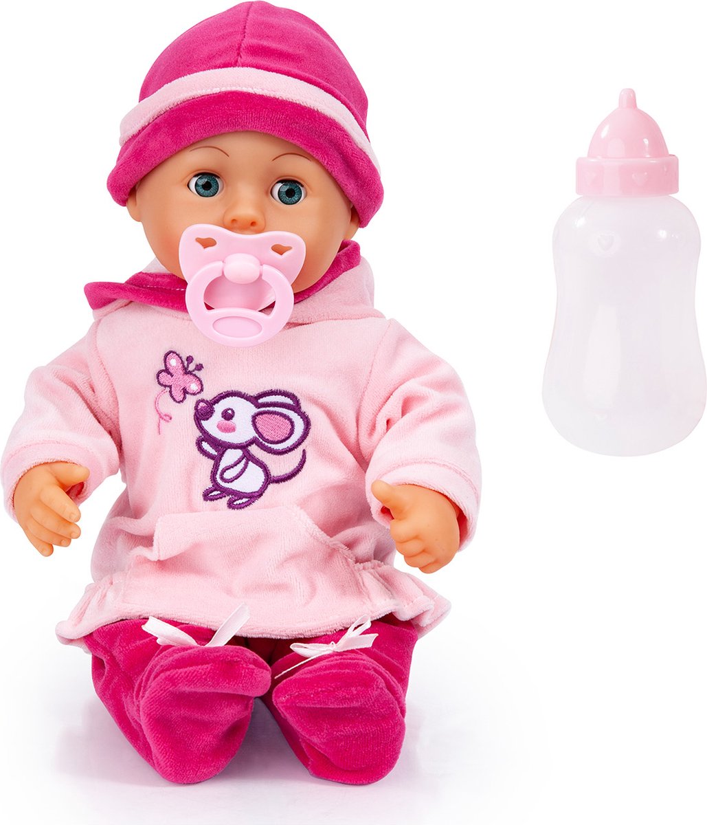 Bayer design - poupée premiers mots bébé 38 cm en rose