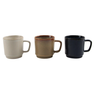 Tasse à café bistro empilable émaillée réactive 270 ml assorti | 6 pièces