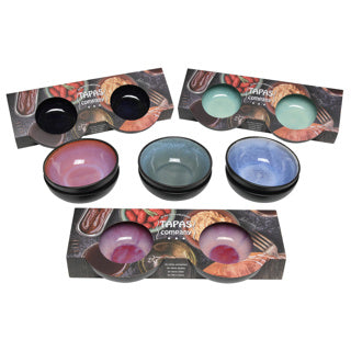 Bol vernis réactif 12x4 cm lot de 2 assortis | 6 pièces
