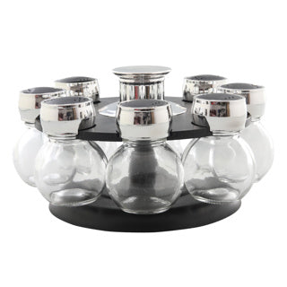 Étagère à épices No Brand tournante avec 8 pots à épices 21x12 cm