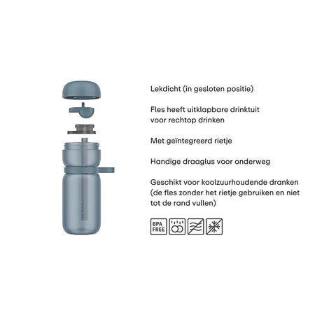 Bouteille de sport Mepal flip - bleu givré - 600ml