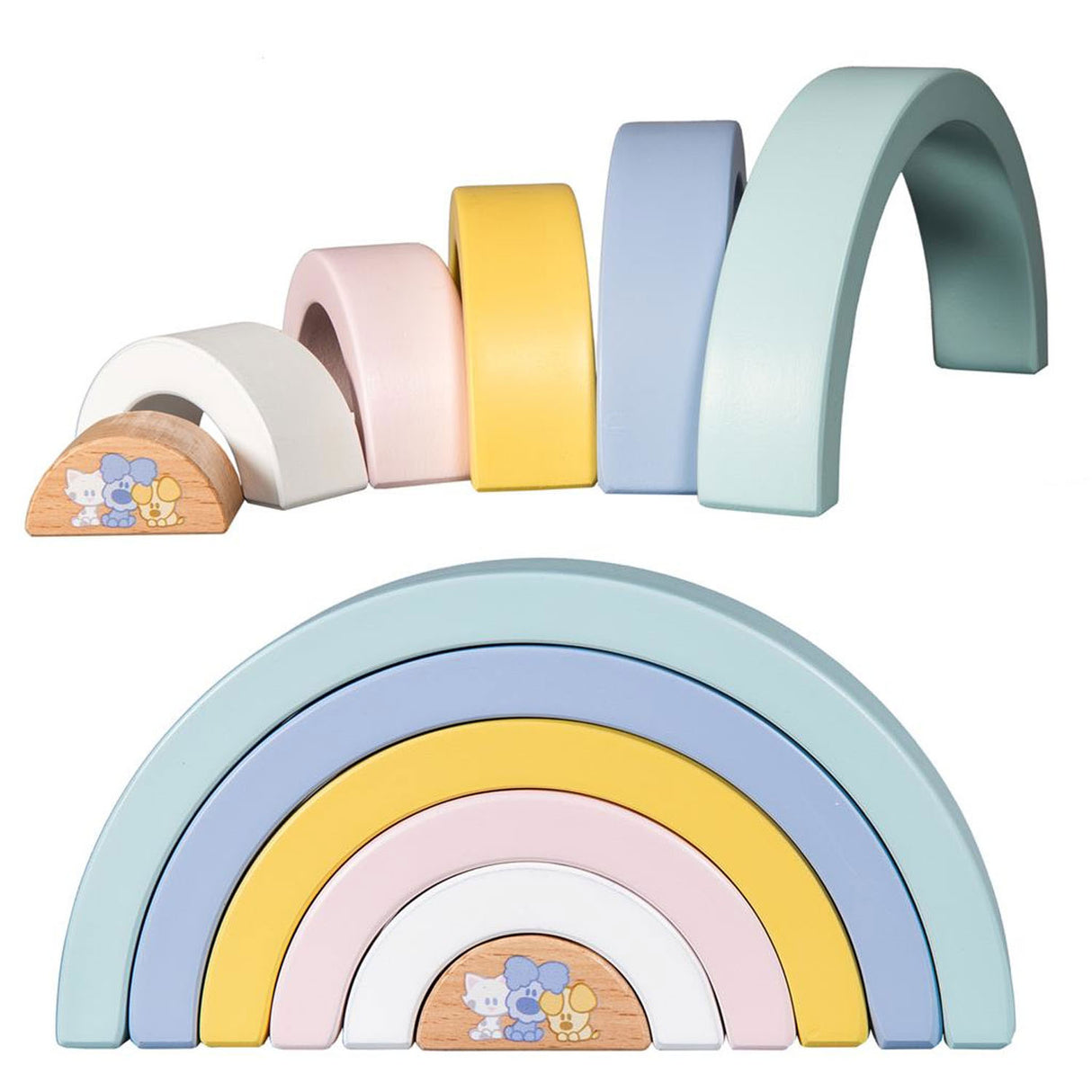 Rubo jouets Woezel et Pip bébé arc-en-ciel
