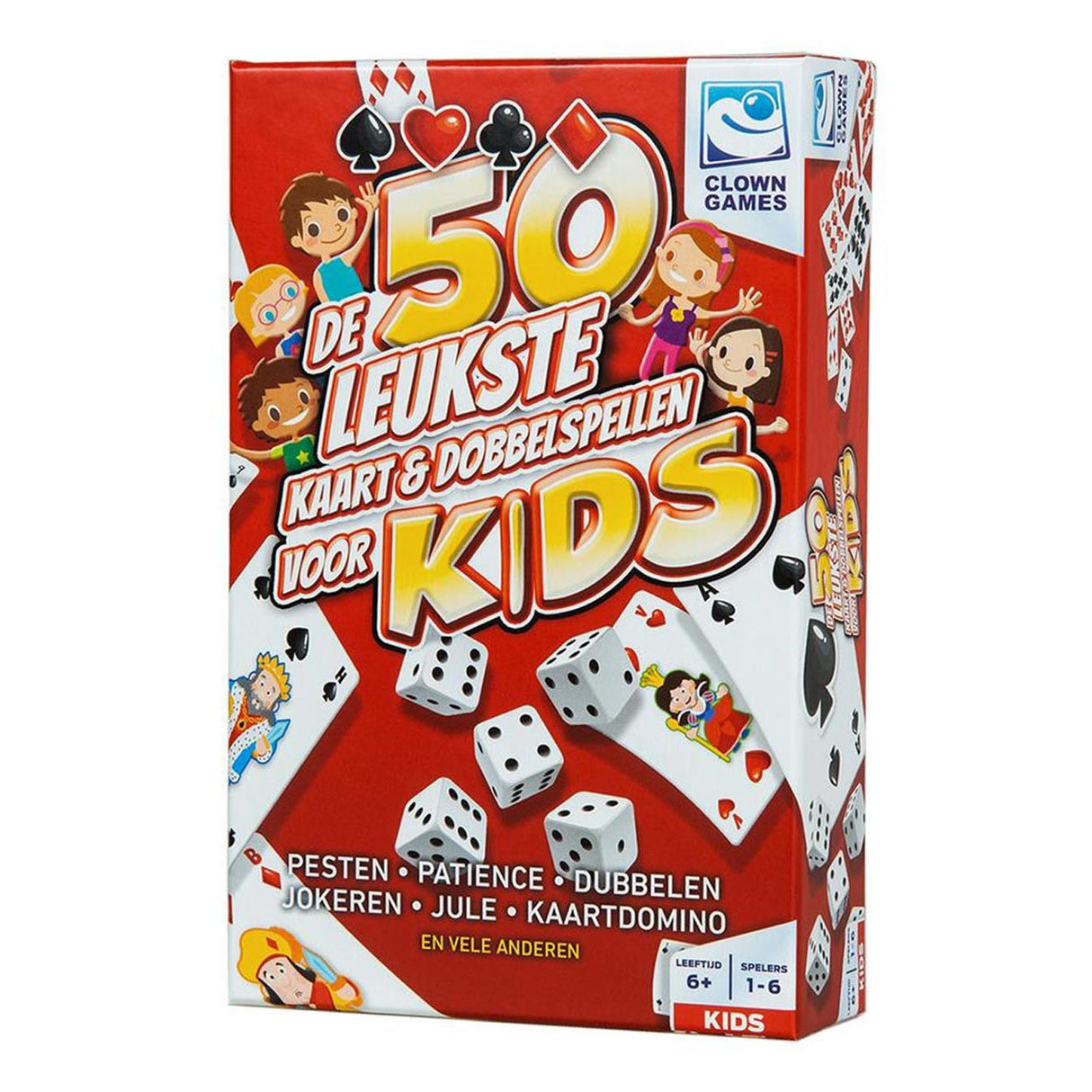 Clown -Spiele Kinder 50 Karten Würfel Spiele