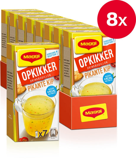 Maggi booster bouillon à boire poulet épicé - 8 boîtes x 7 sachets - pack économique