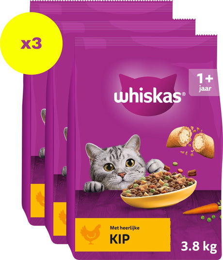 Nourriture pour chat Whiskas - adulte 1+ - poulet - sac 3x3,8kg