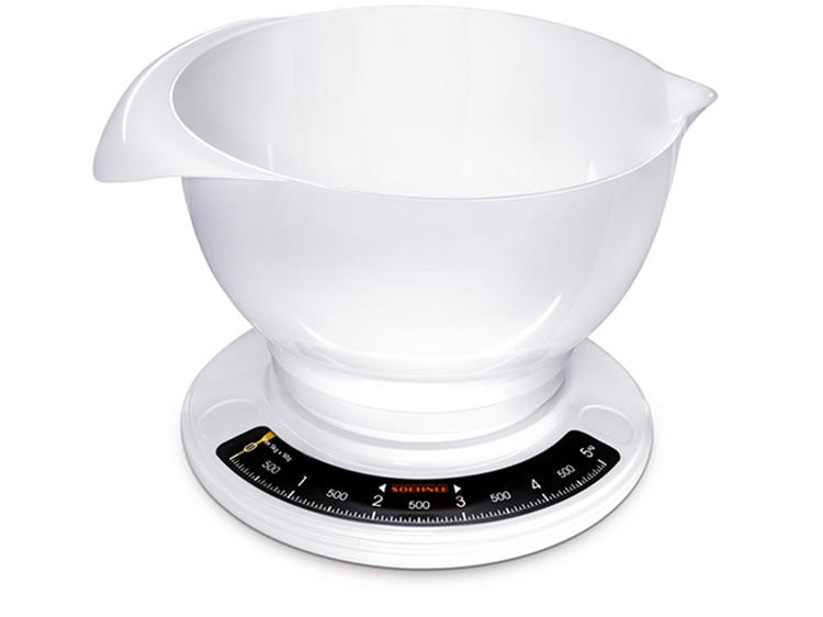 Soehnle 65054 culina pro balance de cuisine analogique avec bol mélangeur 2,5 l blanc
