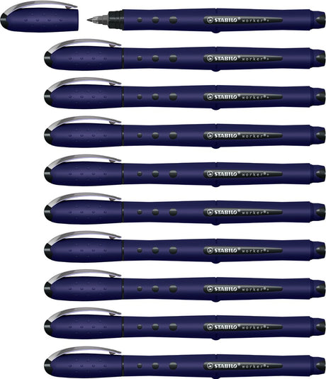 Stabilo travailleur+ - roller 0,5 mm - naturecolors fleurs sauvages - bleu outremer - boîte de 10 pièces