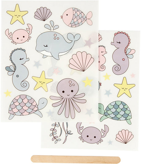 Creativ company cc autocollant à friction océan 12x15 cm 2 feuilles