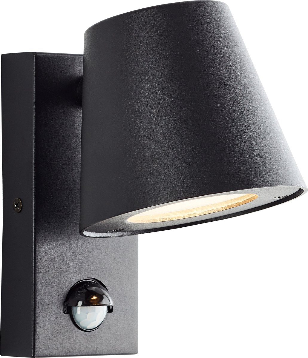 Brilliant bari - lampe d'extérieur avec capteur - ip44 - gu10 1x max40w - noir