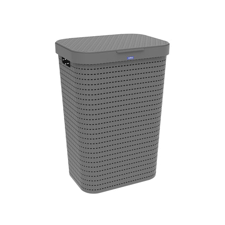 Panier à linge Rotho country 55l anthracite