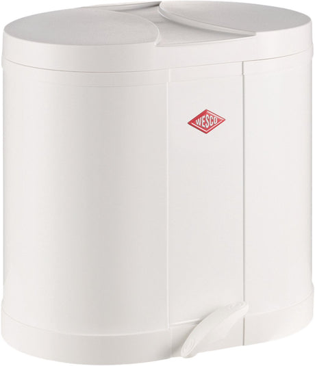 Poubelle éco-collecteur Wesco | 30 litres | poubelle à pédale duo (2x15 litres) | métal - blanc | tri des déchets - fabriqué en Allemagne