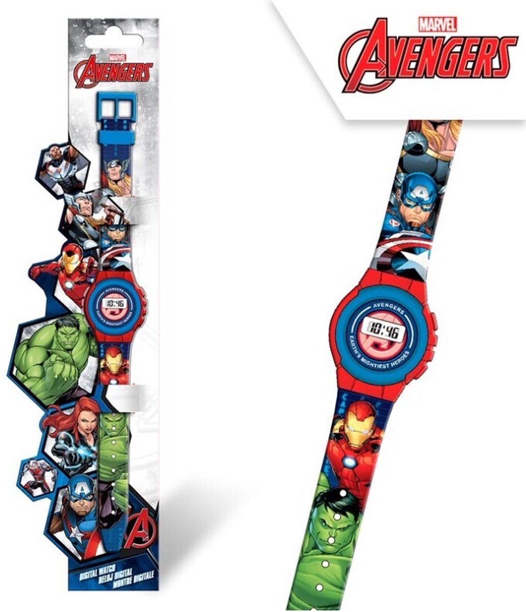 Montre numérique Accutime Marvel Avengers - rouge bleu
