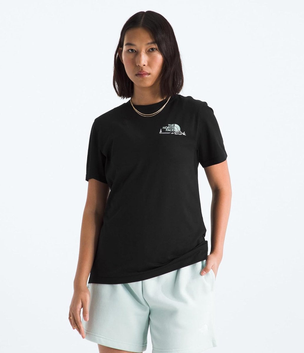 The north face w monte regular short sleeve tee-graphic women's outdoor shirt - tnf black