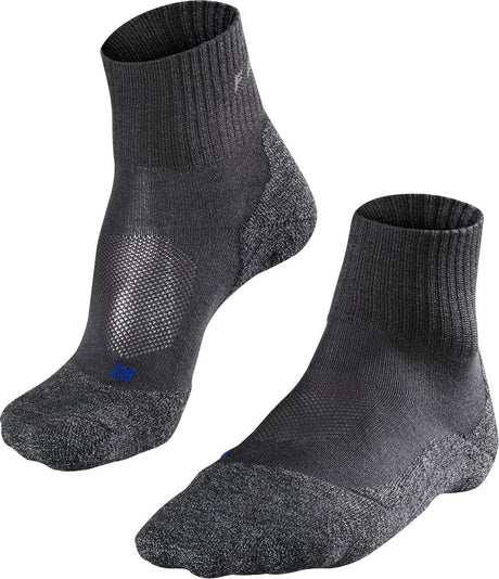 Falke tk2 cool chaussettes de marche courtes anti-ampoules en lyocell épais en matériau fonctionnel femme gris - taille 35-36