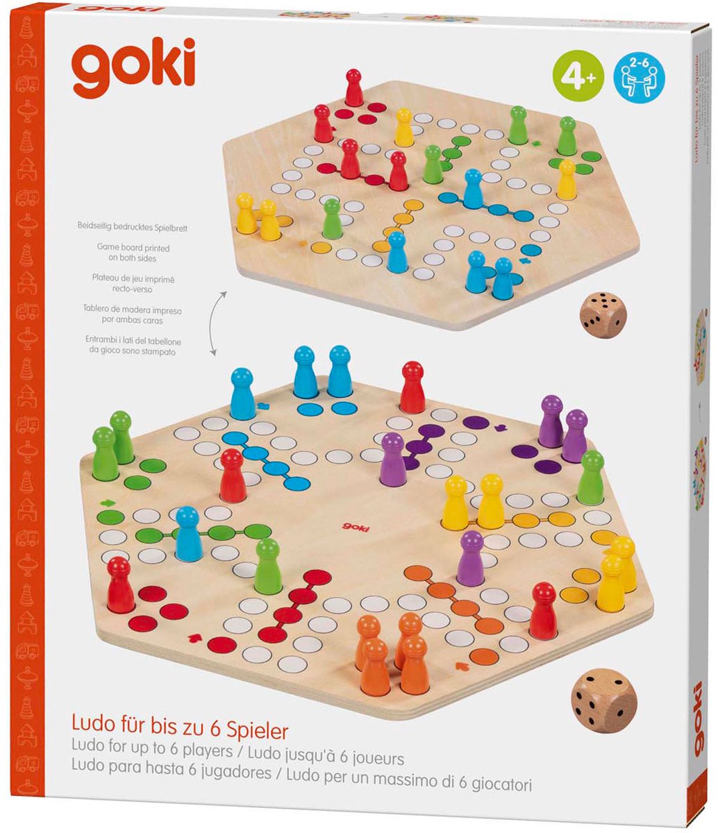 Jeu ludo en bois Goki 6 joueurs