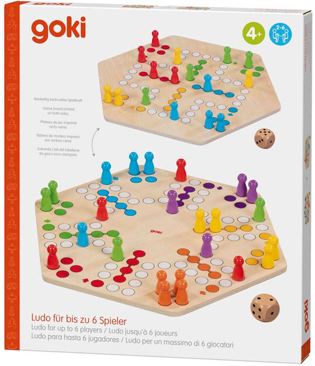 Jeu ludo en bois Goki 6 joueurs