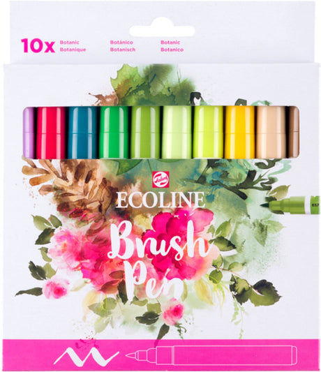 Bruynzeel ecoline – ensemble de stylos pinceaux botaniques, 10 couleurs