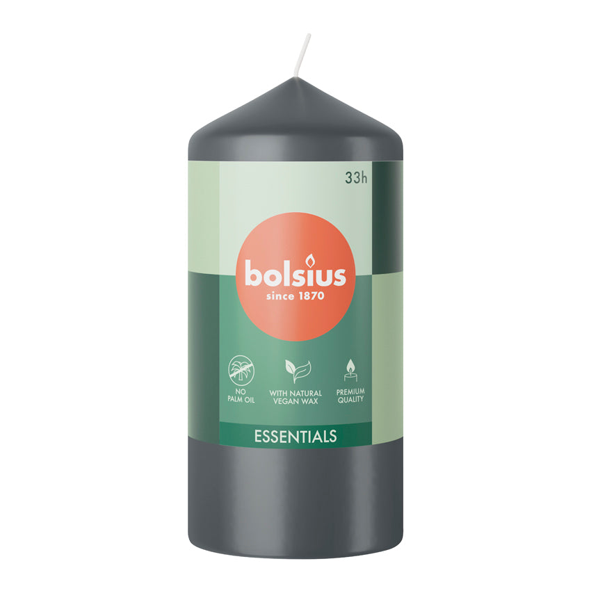 Bougie pilier Bolsius 120 58 gris orageux