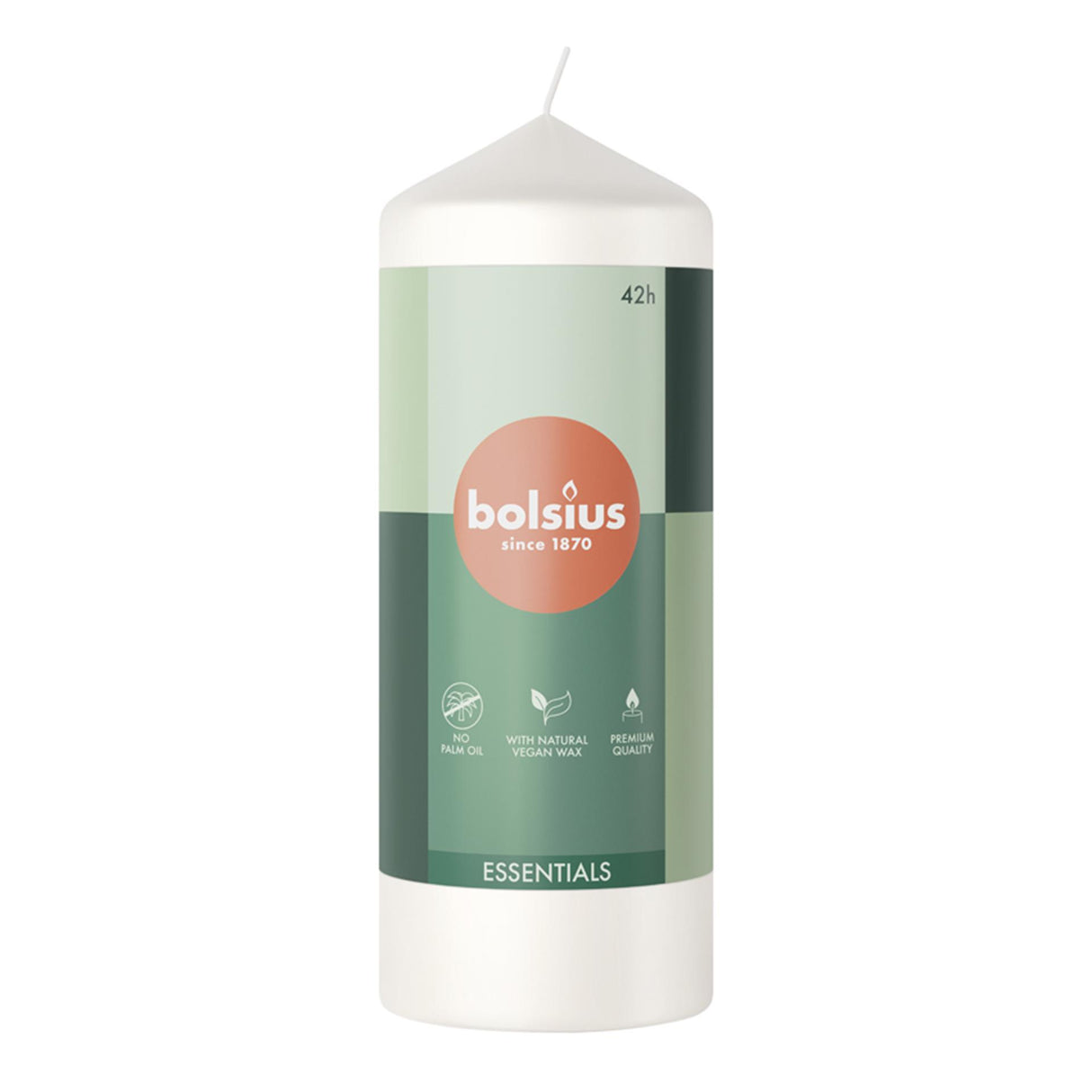 Bougie pilier Bolsius 150 58 blanc nuageux