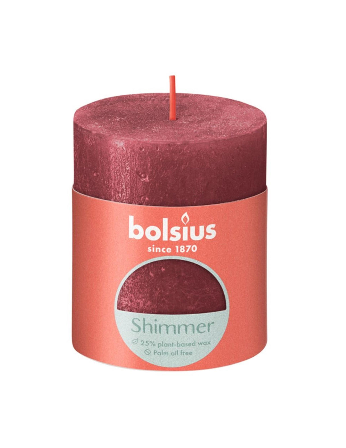 Bougie pilier rustique Bolsius 80 68 rouge