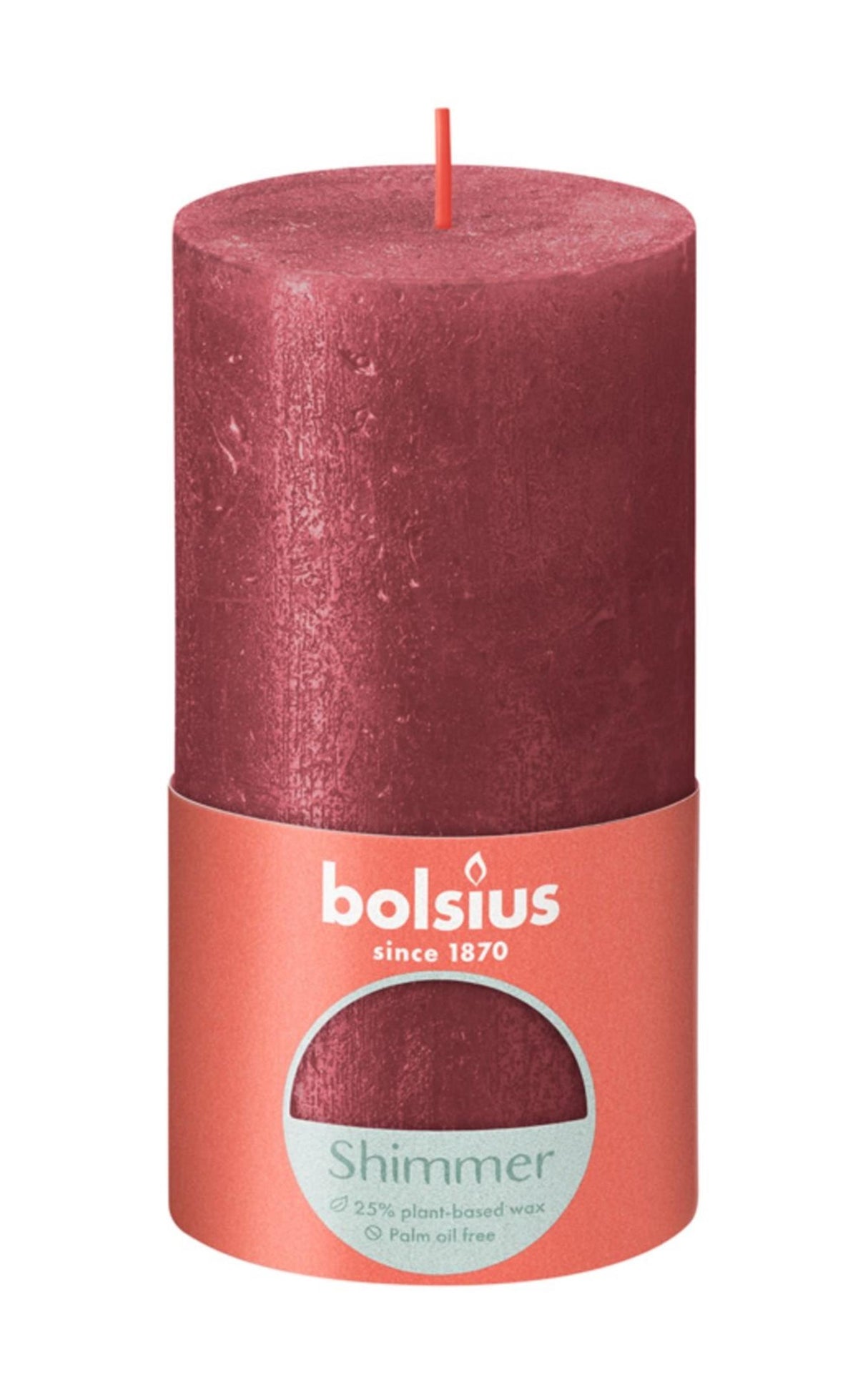 Bougie pilier rustique Bolsius 130 68 rouge