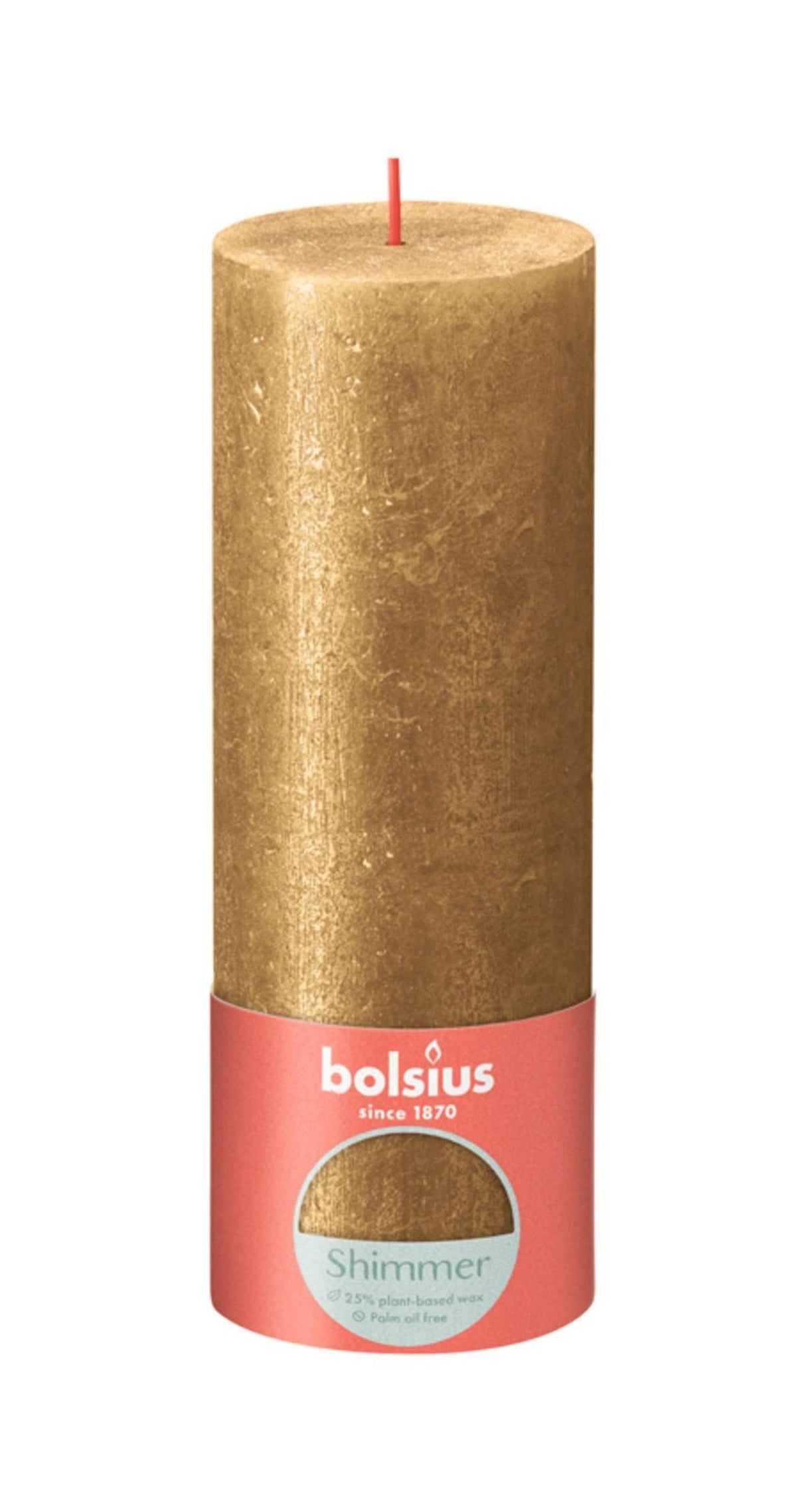 Bougie rustique Bolsius 190 68 or
