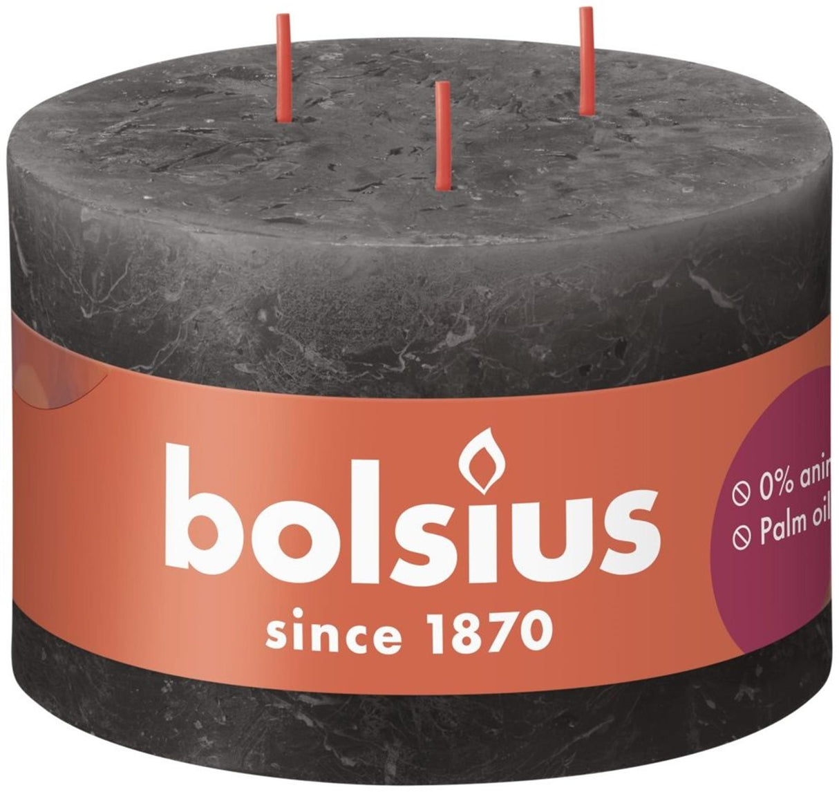 Bougie pilier rustique Bolsius 90 140 gris