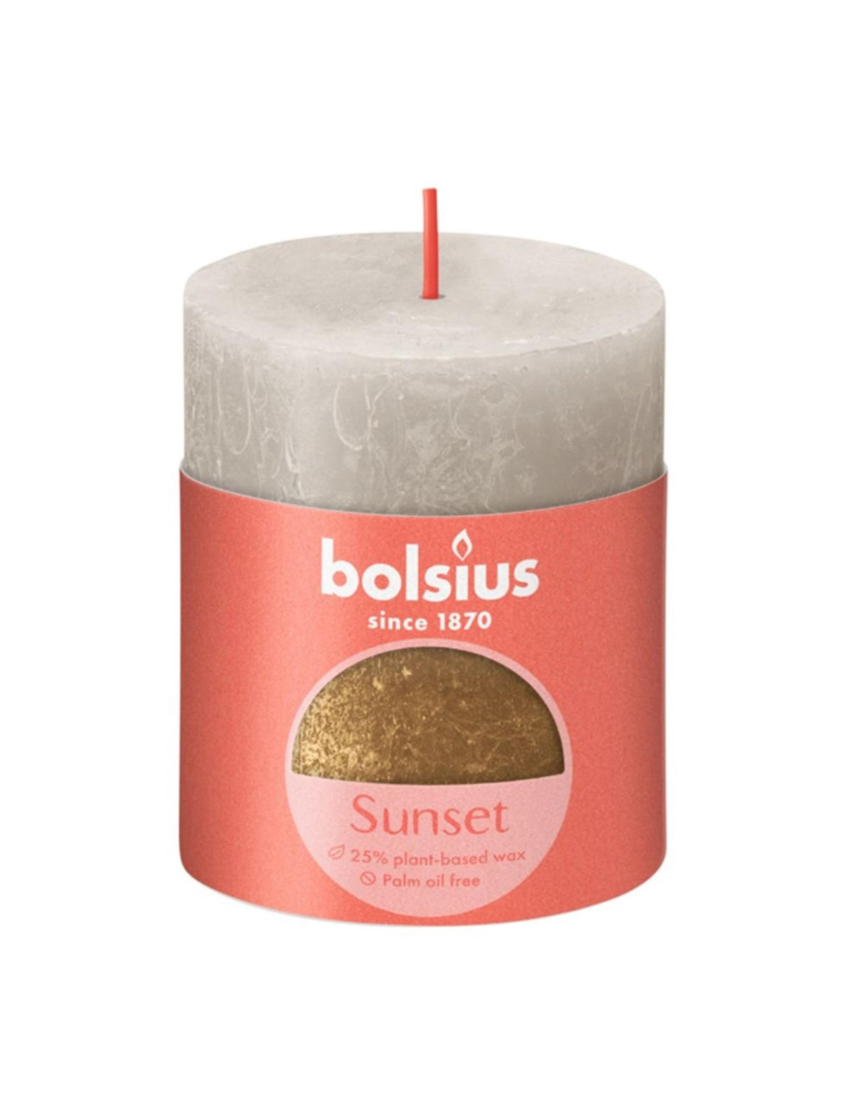 Bougie rustique Bolsius 80 68 or gris
