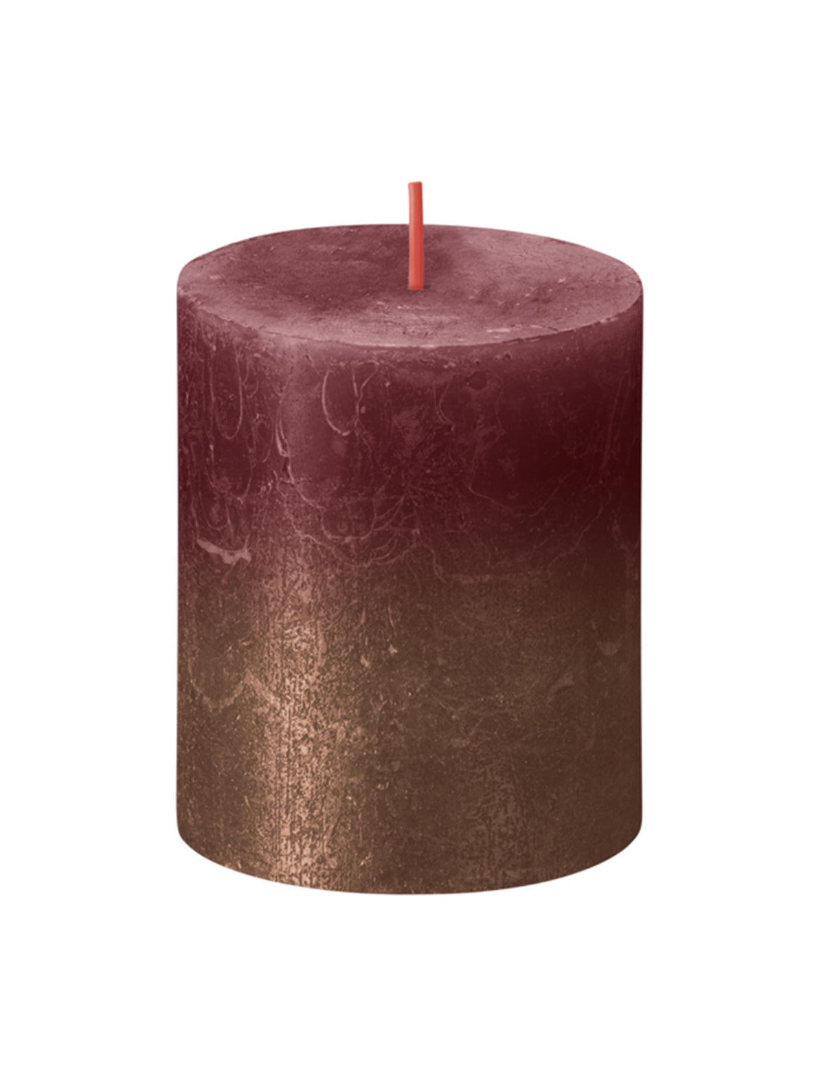 Bougie décolorée Bolsius 80 68 rouge + cuivre