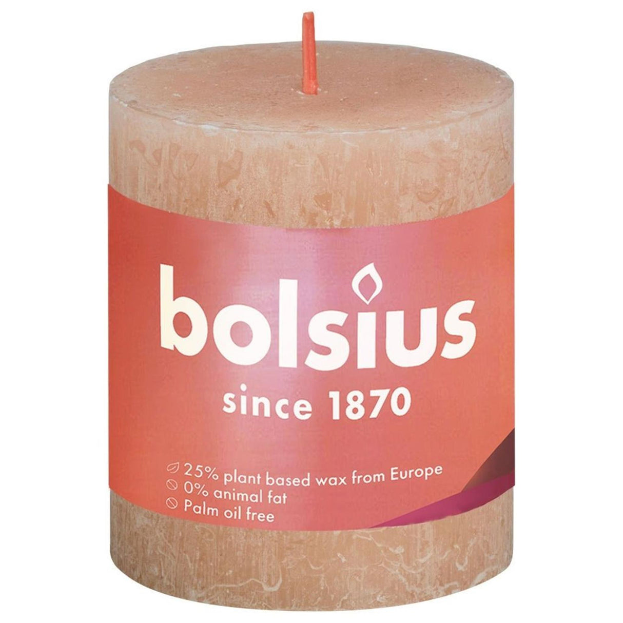 Bougie pilier rustique Bolsius 80 68 rose