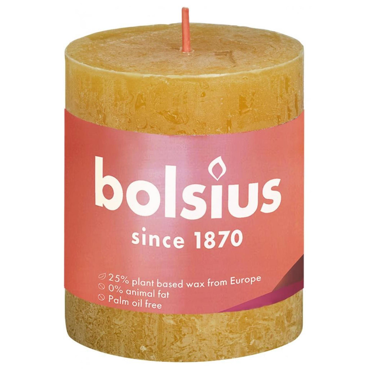 Bougie pilier rustique Bolsius 80 68 ocre