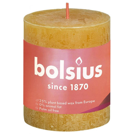 Bougie pilier rustique Bolsius 80 68 ocre