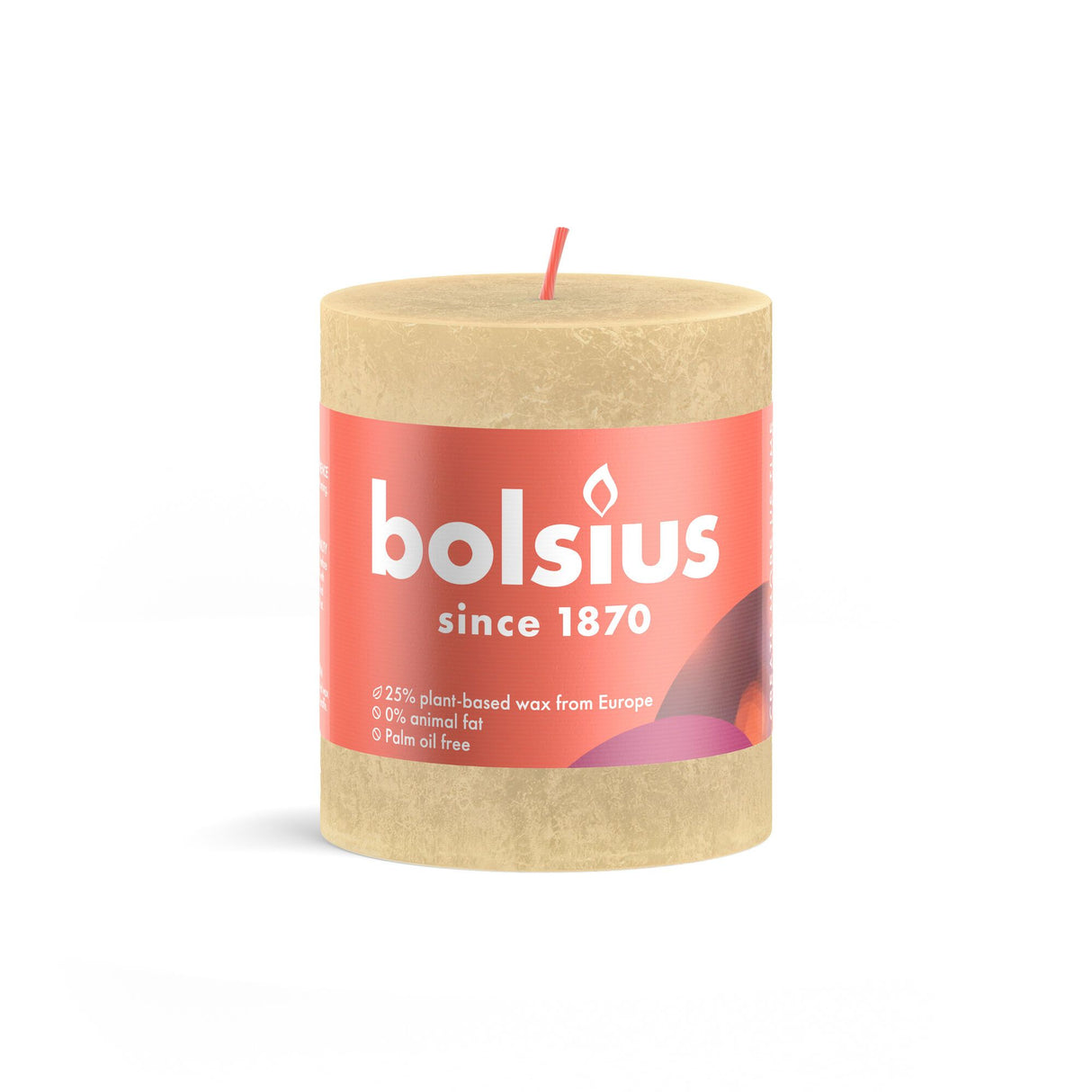 Bougie rustique Bolsius 80 68 beige