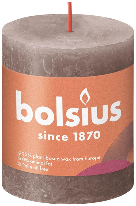 Bougie pilier rustique Bolsius 80 68 taupe