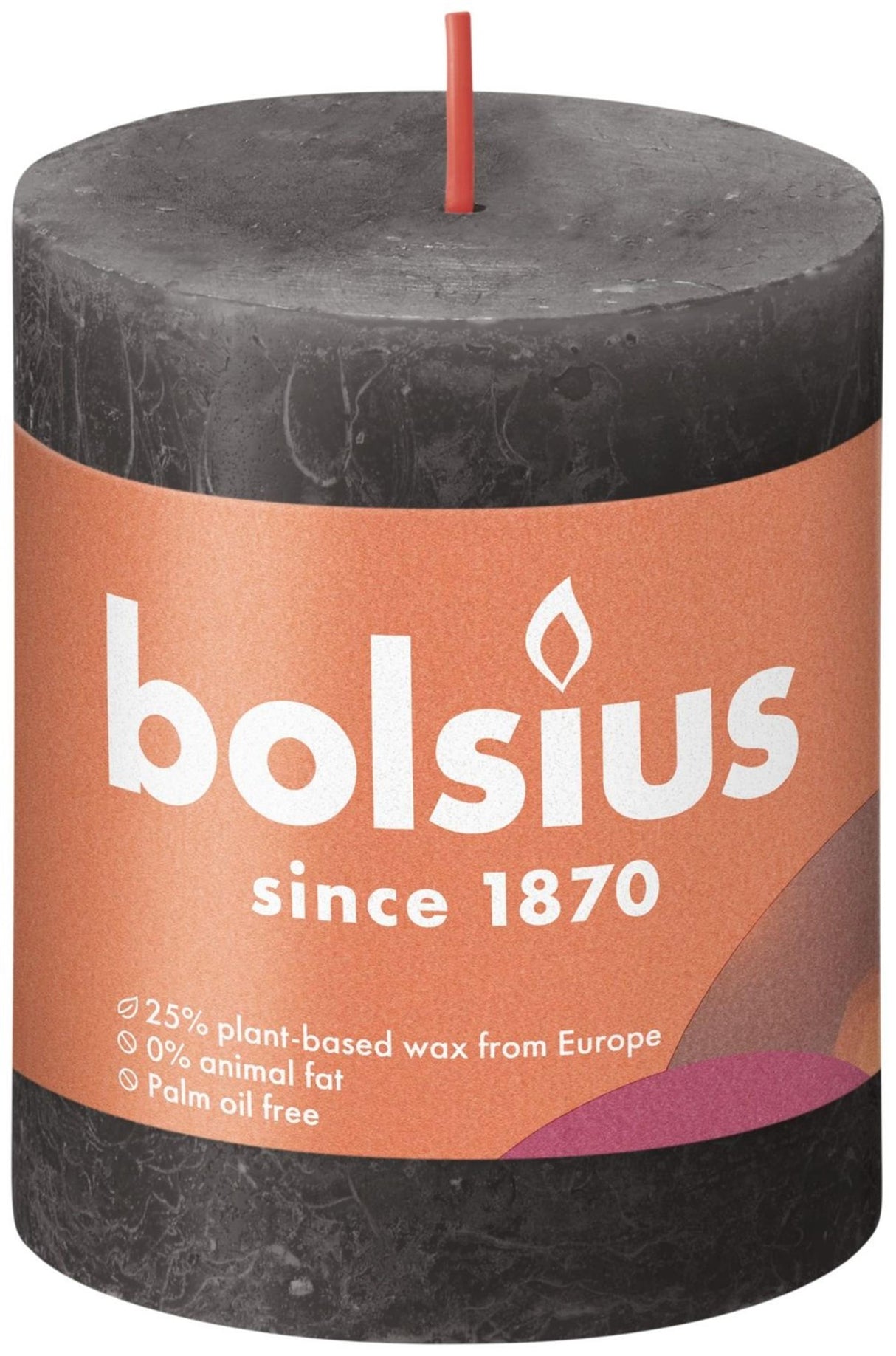 Bougie rustique Bolsius 80 68 gris