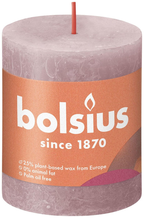 Bougie pilier rustique Bolsius 80 68 rose