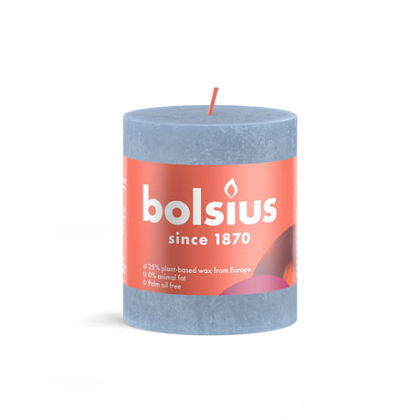 Bougie rustique Bolsius 80 68 bleu ciel