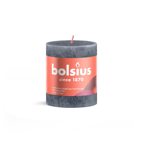 Bougie rustique Bolsius 80 68 bleu ardoise