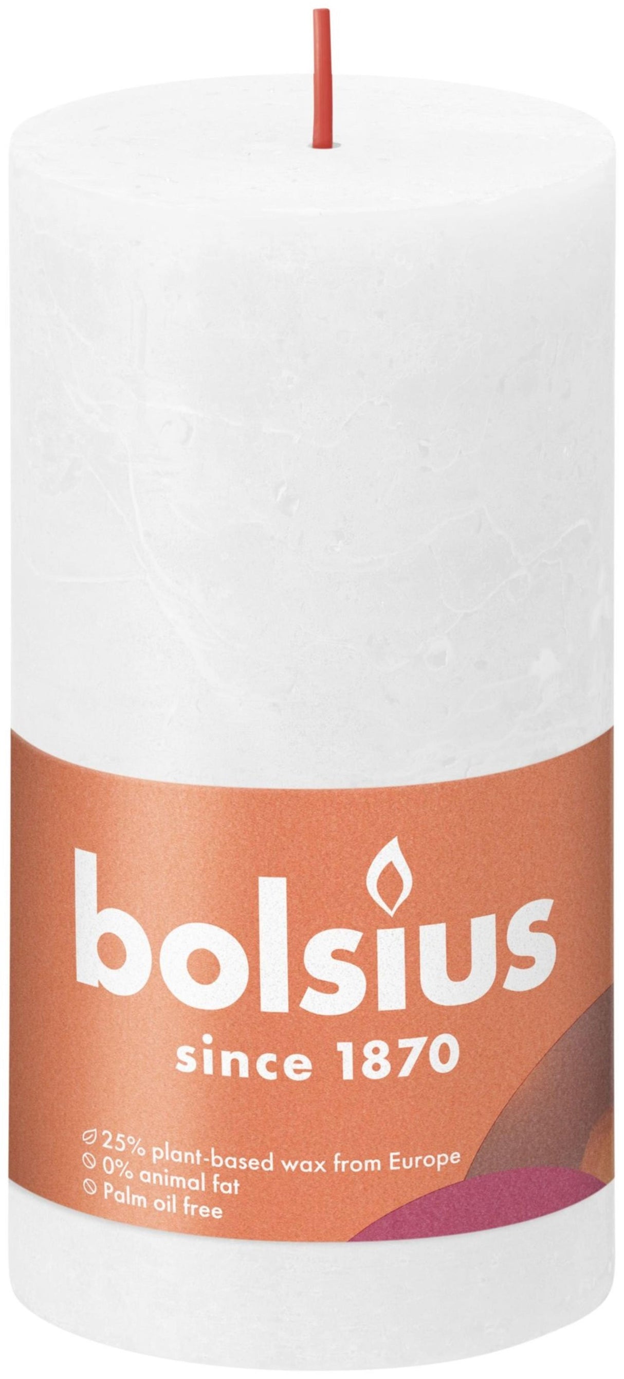 Bougie pilier rustique Bolsius 130 68 blanc