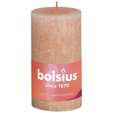 Bougie pilier Bolsius rustique rose brumeux 130x68 mm | 4 pièces