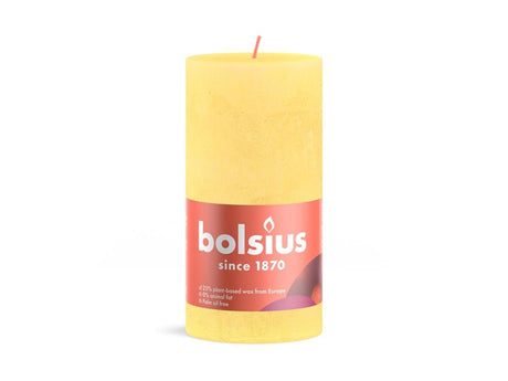 Bougie rustique Bolsius 130 68 jaune