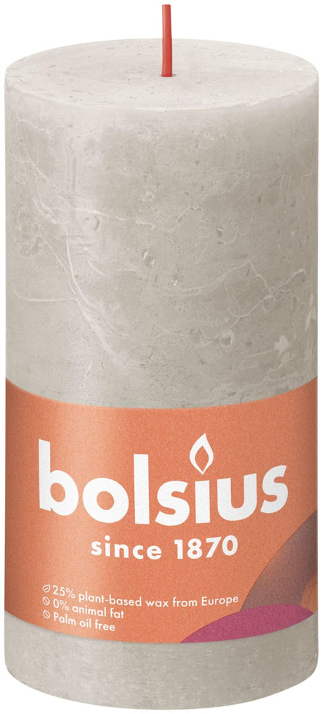 Bougie pilier rustique Bolsius 130 68 gris