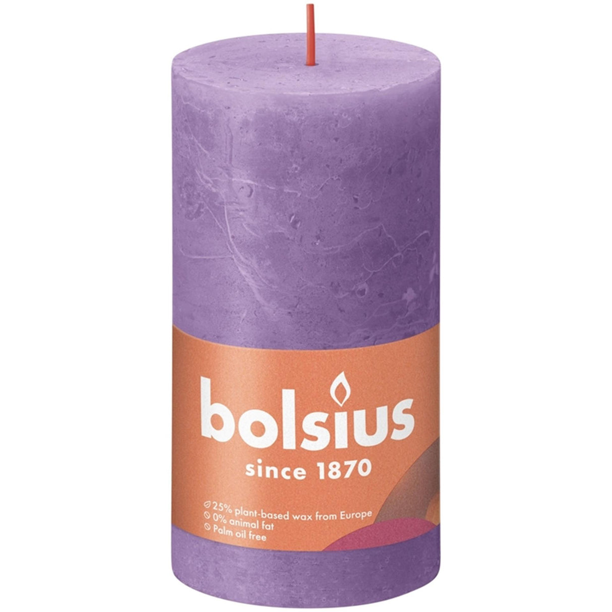 Bougie pilier rustique Bolsius 130 68 violette