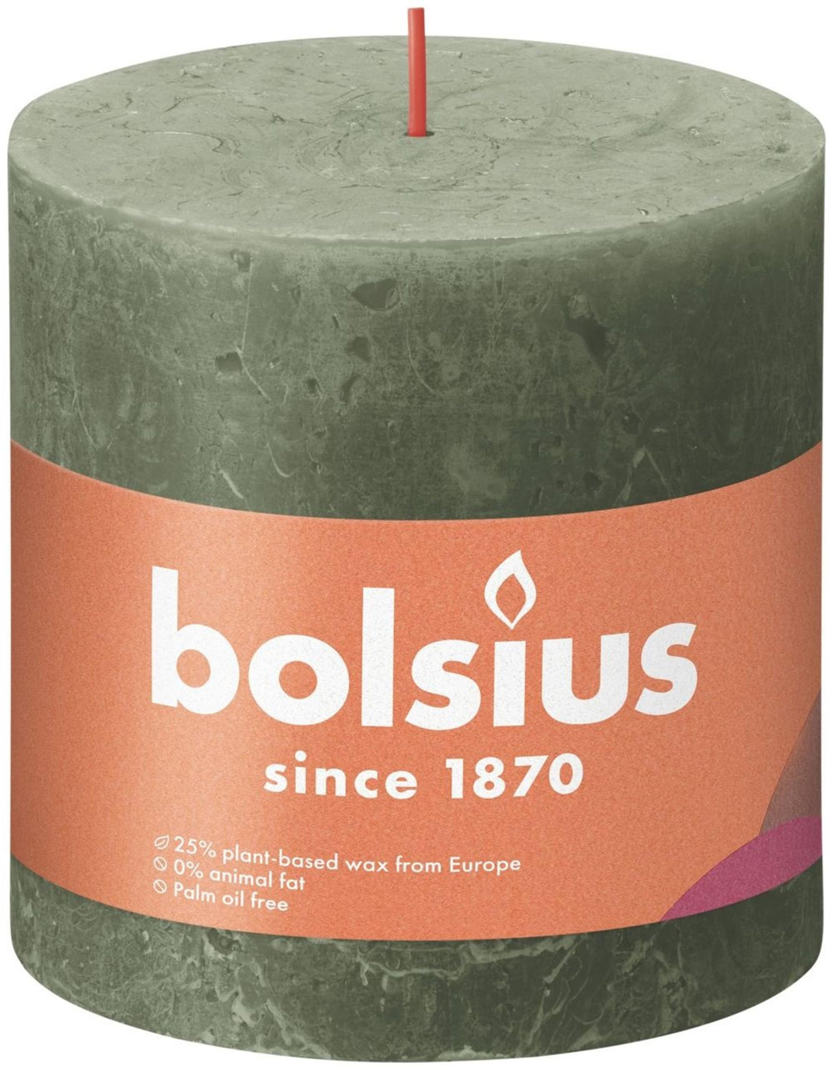 Bougie pilier rustique Bolsius 100 100 olive