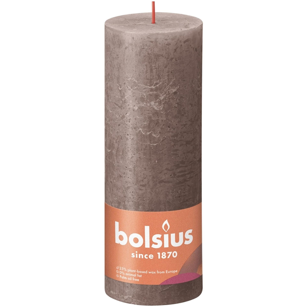 Bougie pilier rustique Bolsius 190 68 taupe